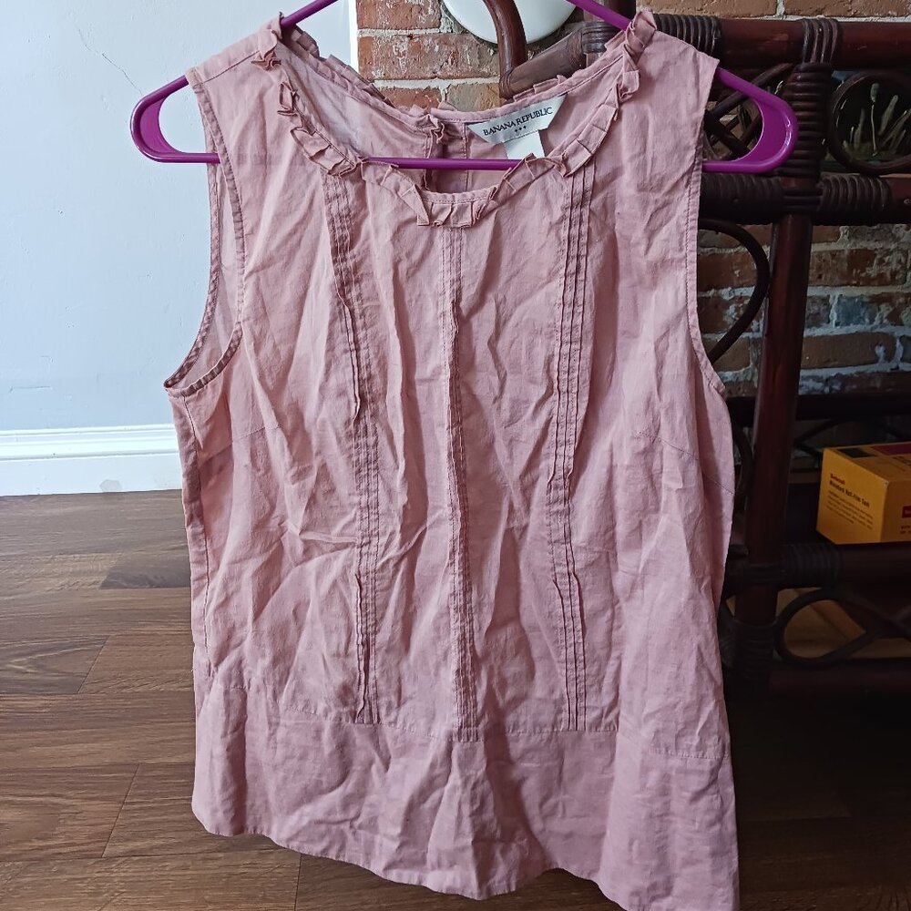 Banana Republic Cotton Sleeveless Pink Blouse